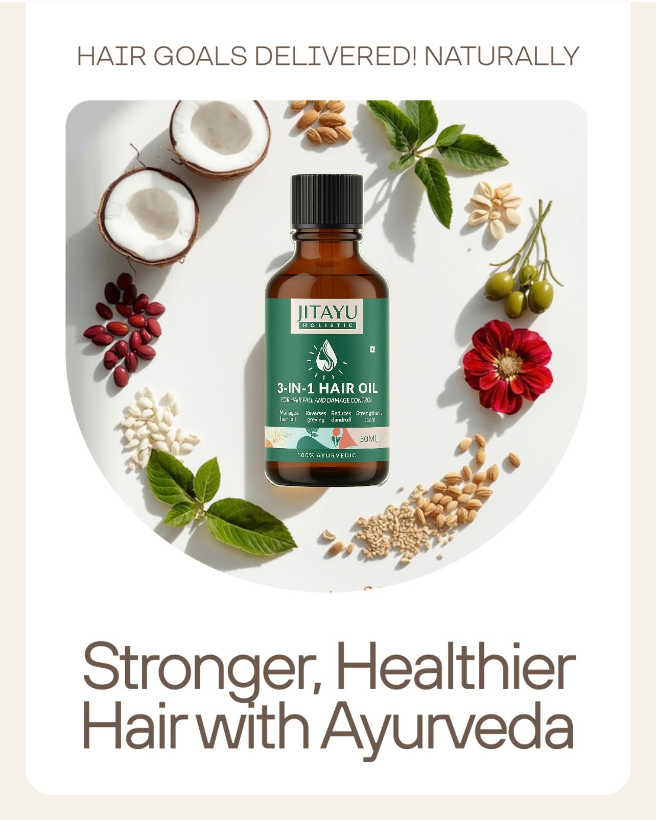 Premium Ayurvedic 3 in 1 Hair Growth and Repair Oil - Buy 1 + Get 1 Free (Pack of 2)