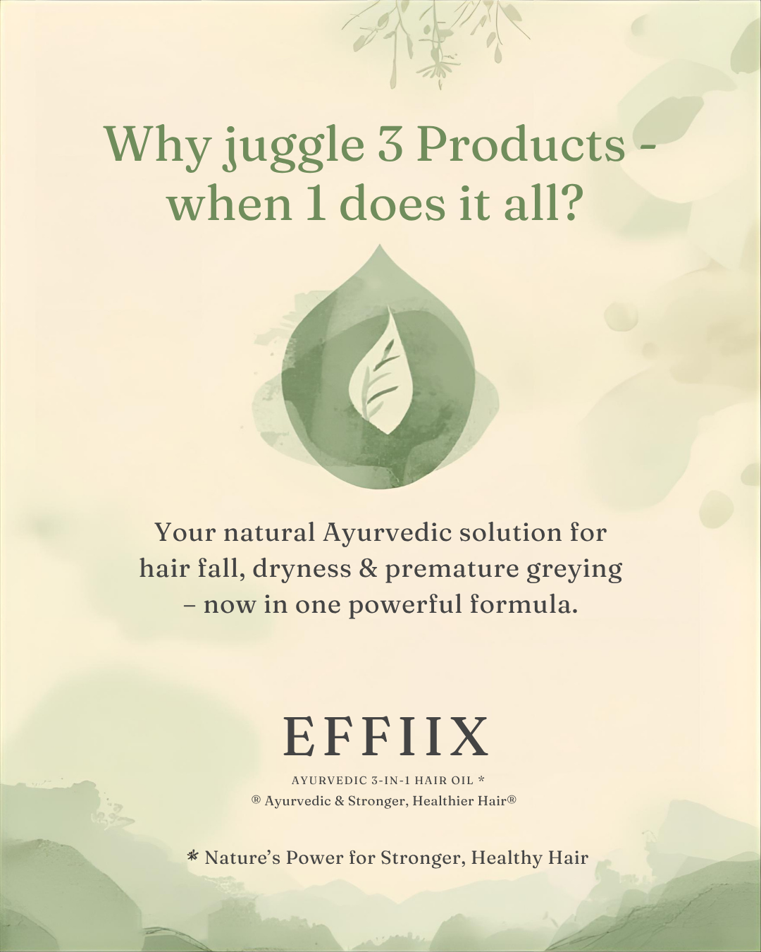 Premium Ayurvedic 3 in 1 Hair Growth and Repair Oil - Buy 1 + Get 1 Free (Pack of 2)