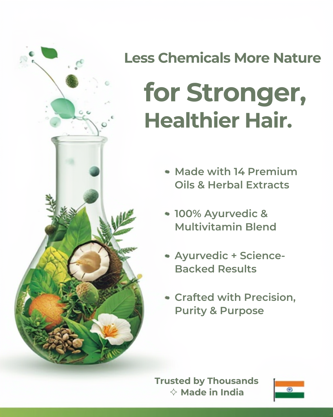 Premium Ayurvedic 3 in 1 Hair Growth and Repair Oil - Buy 1 + Get 1 Free (Pack of 2)